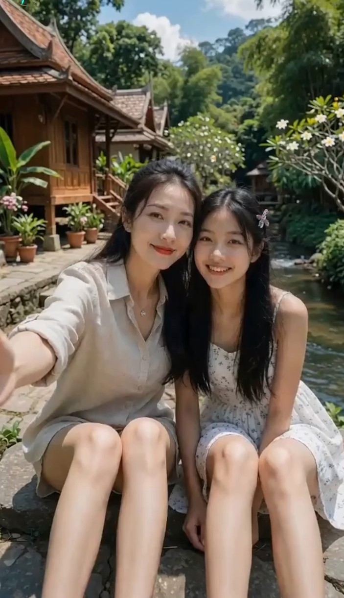 妈妈带女儿去双飞