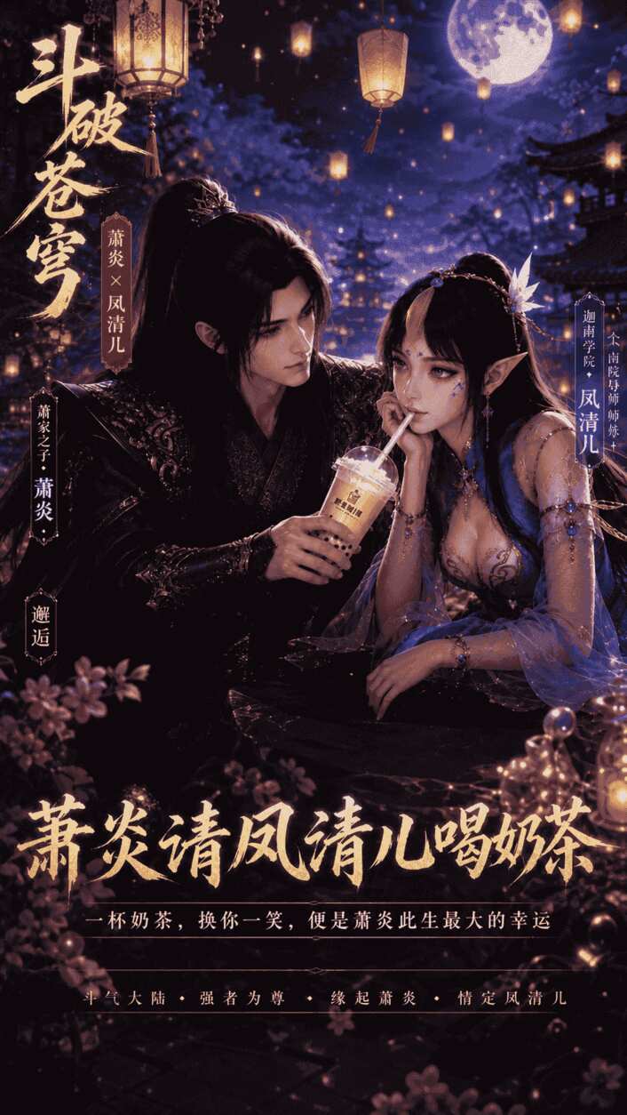 萧炎请风清儿喝奶茶